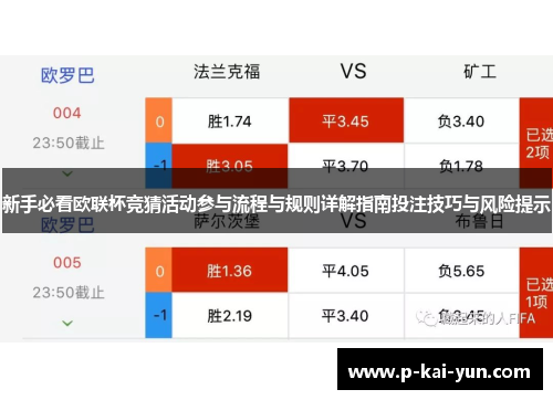 新手必看欧联杯竞猜活动参与流程与规则详解指南投注技巧与风险提示 新手必看欧联杯竞猜活动参与流程与规则详解指南投注技巧与风险提示